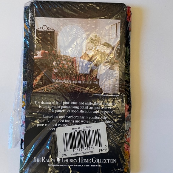 Ralph Lauren Black Isadora King Size Pillowcase - Qty of 1 - New in opened pkg - Picture 2 of 2